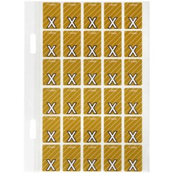 Avery Alphabet Coding Label X Top Tab 20x30mm Mustard Pack of 150