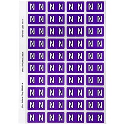 Avery Alphabet Coding Label N Side Tab 25x42mm Purple Pack of 240