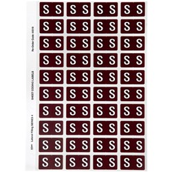 Avery Alphabet Coding Label S Side Tab 25x42mm Brown Pack of 240