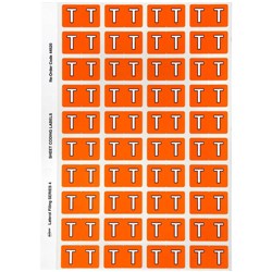 Avery Alphabet Coding Label T Side Tab 25x42mm Orange Pack of 240