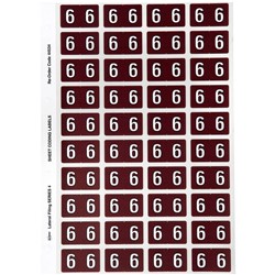 Avery Numeric Coding Label 6 Side Tab 25x42mm Brown Pack of 240