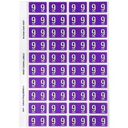 Avery Numeric Coding Label 9 Side Tab 25x42mm Purple Pack of 240