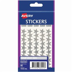 Avery Sticker Handipacks Small Silver Stars Pack of 90