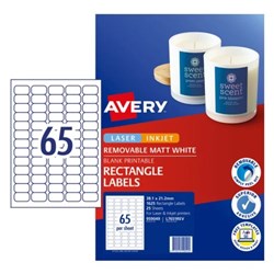 LABELS AVERY 38MM X 21MM L7651REM BOX25