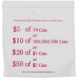Cumberland Coin Bag Resealable Printed 110x100mm Pack of 100