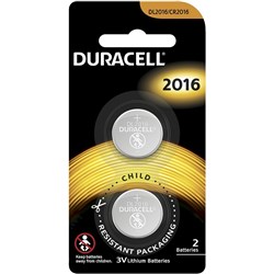 DURACELL WATCH, PAGER & ORGANISER BATTERY DL2016 LITHIUM 2PK