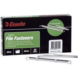 Esselte Ringlock Silver File Fasteners 80mm Pack of 50