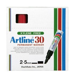 Artline 30 Permanent Marker 5mm Chisel Nib Assorted Box of 12