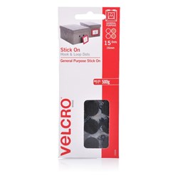 Velcro Brand Mini Dots Hook & Loop 16mm Dots Pack Of 15 Black