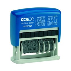 Colop S120 WD Word Date Stamp 4mm Type Black