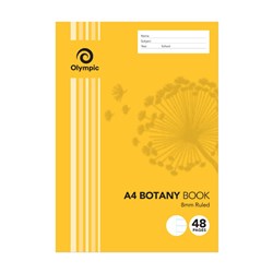 Olympic Botany Book T848 A4 8mm Ruled 48 Page