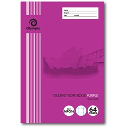 Olympic Grid Notebook 250x175mm 10mm 64 Page NSW Student Purple NPG16