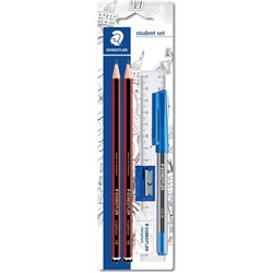 Staedtler 110 Tradition Student Set 2 HB Pencils, Eraser, Pen, Ruler & Sharpener