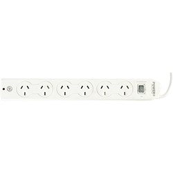 Italplast Power+ 6 Outlet Powerboard Master Switch Surge And Overload Protection