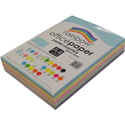 Rainbow Coloured Office Paper A4 5 Pastel Assorted Colours Ream of 500