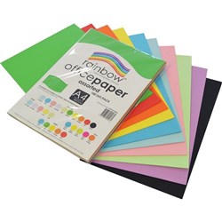 Rainbow Coloured Office Paper A4 Assorted Colours Pack of 100