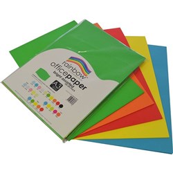 Rainbow Coloured Office Paper A3 5 Bright Assorted Colours Pack of 100