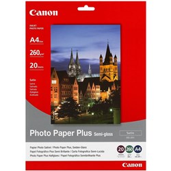 Canon Sg201 A4 260Gsm Semi-Gloss Photot Paper Pack of 20