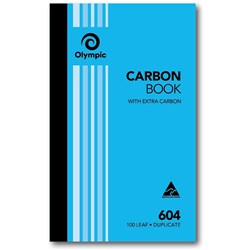 Olympic 604 Carbon Book Duplicate Feint Ruled 200 x 125mm 100 Leaf Blue