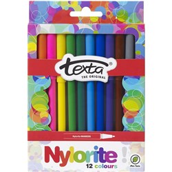 Texta Nylorite Colouring Marker Assorted Wallet Of 12