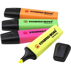 Stabilo Boss Original 70/4-1 Highlighters Chisel 2-5mm Assorted Colours Wallet Of 4