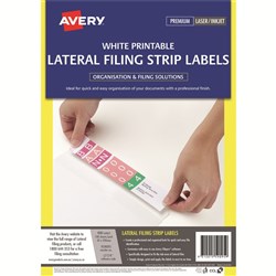 Avery Lateral Filing Laser & Inkjet Labels White L7174 42x200mm 400 Labels 100