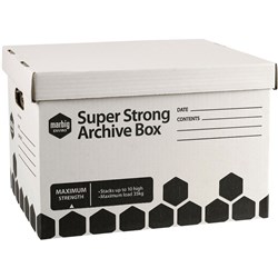 Marbig Enviro Super Strong Archive Box 420L x 320W x H260mmH White