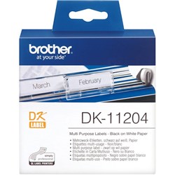 Brother DK-11204 Multi Purpose Return Address Label 17 x 54m 400 Labels White