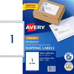 Avery Premium Shipping Labels White Laser Inkjet AveryEco L7167 199.6x289.1mm 1UP 50 Lab