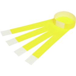 Rexel Wrist Bands With Serial Serial Number Fluoro Yellow Pack Of 100
