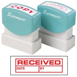 XStamper Stamp CX-BN 1680 Received/Date/By Red