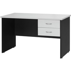 Logan Student Desk With Drawer 1200W x 600D x 730mmH White And Ironstone