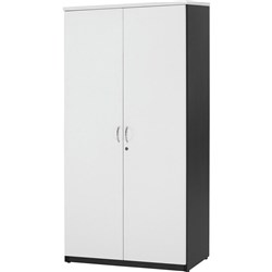 Logan Storage Cupboard Hinged Doors 1800Hx900Wx450mmD White and Ironstone