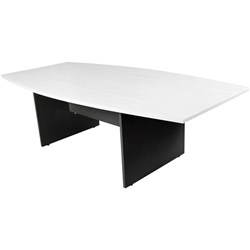 Logan Boardroom Table 2400Wx1200mmD White and Ironstone