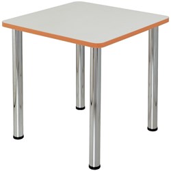 Sylex Quorum Geometry Meeting Table Square 750Wx750Dx740mmH Chrome And Off White