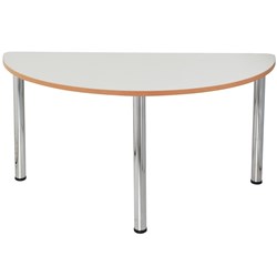 Sylex Quorum Geometry Meeting Table Half Round 1500W x 750D x 740mmH Chrome A