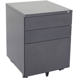 Rapidline Go Steel Mobile Pedestal 2 Drawer 1 File 460W x472Dx610mmH Graphite Rip