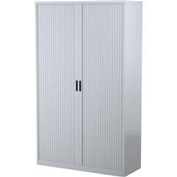 Steelco Tambour Door Cupboard 2000Hx1200Wx463mmD 5 Shelf Silver Grey