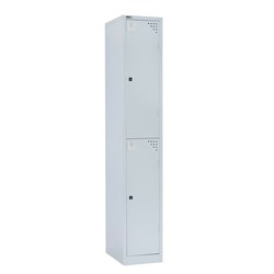 Rapidline GO Locker 2 Door 380W x 455D x 1830mmH Silver Grey