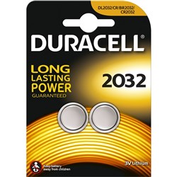 Duracell Speciality Button Cell Batteries Lithium DL2032 / CR2032 Pack of 2