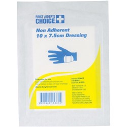 First Aider's Choice Non-Adherent Dressing 7.5 x 10cm Pack of 6 White