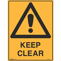 Brady Warning Sign Clear 450W x 600mmH Metal Yellow And Black