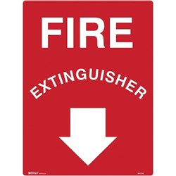 Brady Fire Sign Fire Extinguisher With Arrow 450W x 600mmH Polypropylene Wh