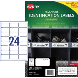 Avery Identification Removable  Heavy Duty Laser White L4773 63.5x33.9mm 24UP 480