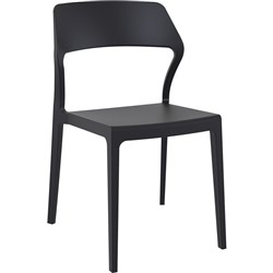 Snow Hospitality Dining Chair Heavy Duty Indoor/Outdoor Use Black Polypropylene