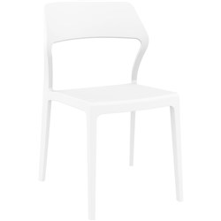 Snow Hospitality Dining Chair Heavy Duty Indoor/Outdoor Use White Polypropylene