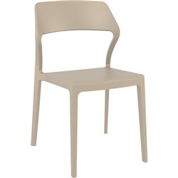 Snow Hospitality Dining Chair Heavy Duty Indoor/Outdoor Use Taupe Polypropylene