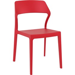 Snow Hospitality Dining Chair Heavy Duty Indoor Outdoor Use Stackable Red Polypropylene
