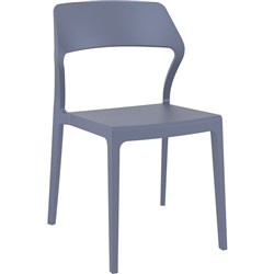 Snow Hospitality Dining Chair Heavy Duty Indoor Outdoor Use Stackable Poly Antracite