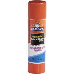 Elmer's Glue Stick 40gm Dissappearing Purple School Clear